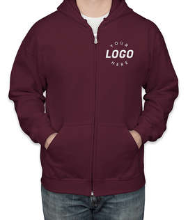 Gildan Midweight Zip Hoodie - Embroidered - Color: Maroon