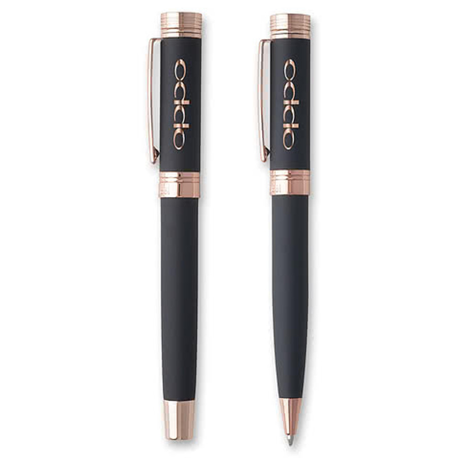 Cerruti 1881 Zoom Ballpoint & Rollerball Pen Gift Set in Navy