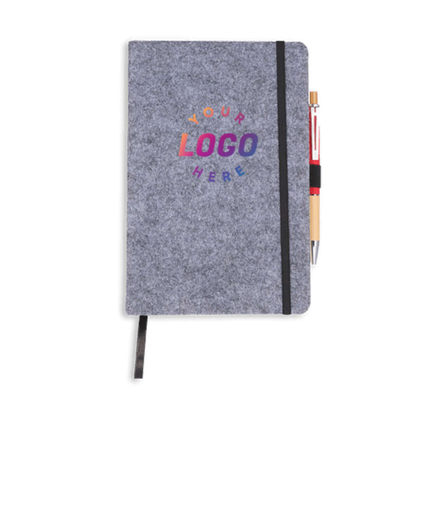 Full Color The Goods Recycled Felt Hard Cover Notebook in Charcoal
