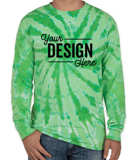Port & Company Tie-Dye Long Sleeve T-shirt - Color: Kelly