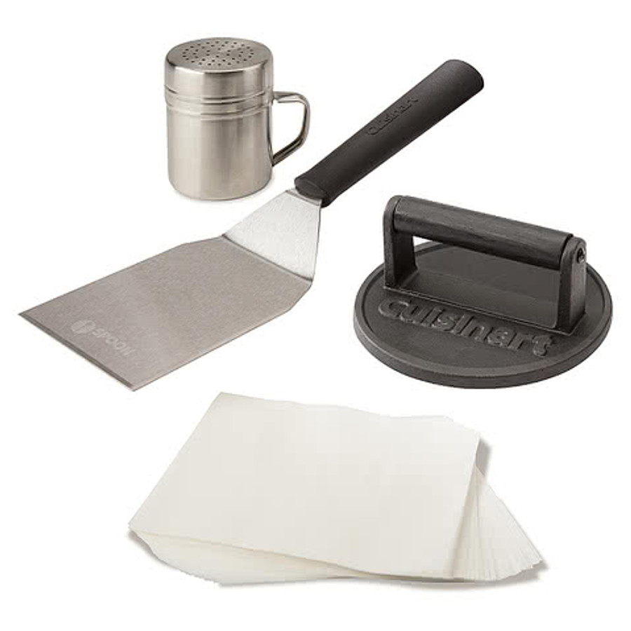 Laser Engraved Cuisinart Outdoors Smashed Burger Kit in Black