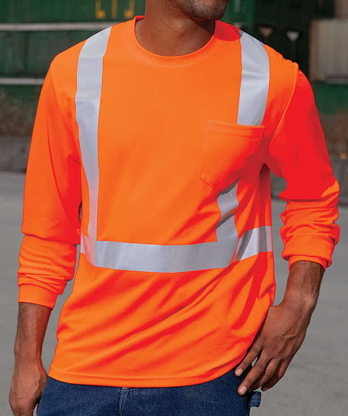 CornerStone Class 2 Mesh Long Sleeve Safety Pocket T-shirt