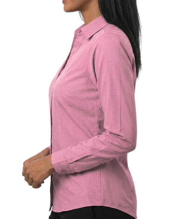 Blue Generation Women’s Untucked Crossweave Long Sleeve Dress Shirt