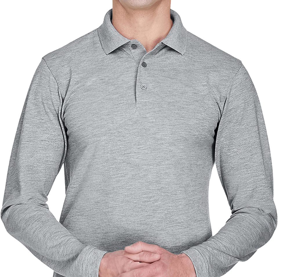 Harriton Easy Blend Long Sleeve Pique Polo - Printed-default