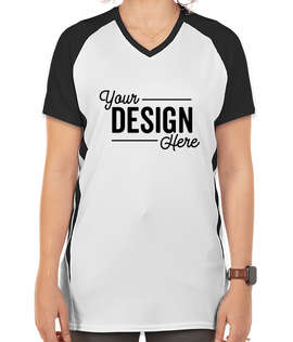 Augusta Women's Cutter+ UPF 50 V-Neck Jersey - Color: White / Black