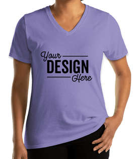 Port & Company Women's Core Cotton V-Neck T-shirt - Color: Violet