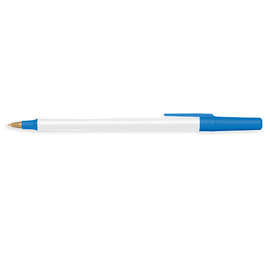 BIC Antimicrobial Round Stic Pen (black ink) - Color: White / Blue
