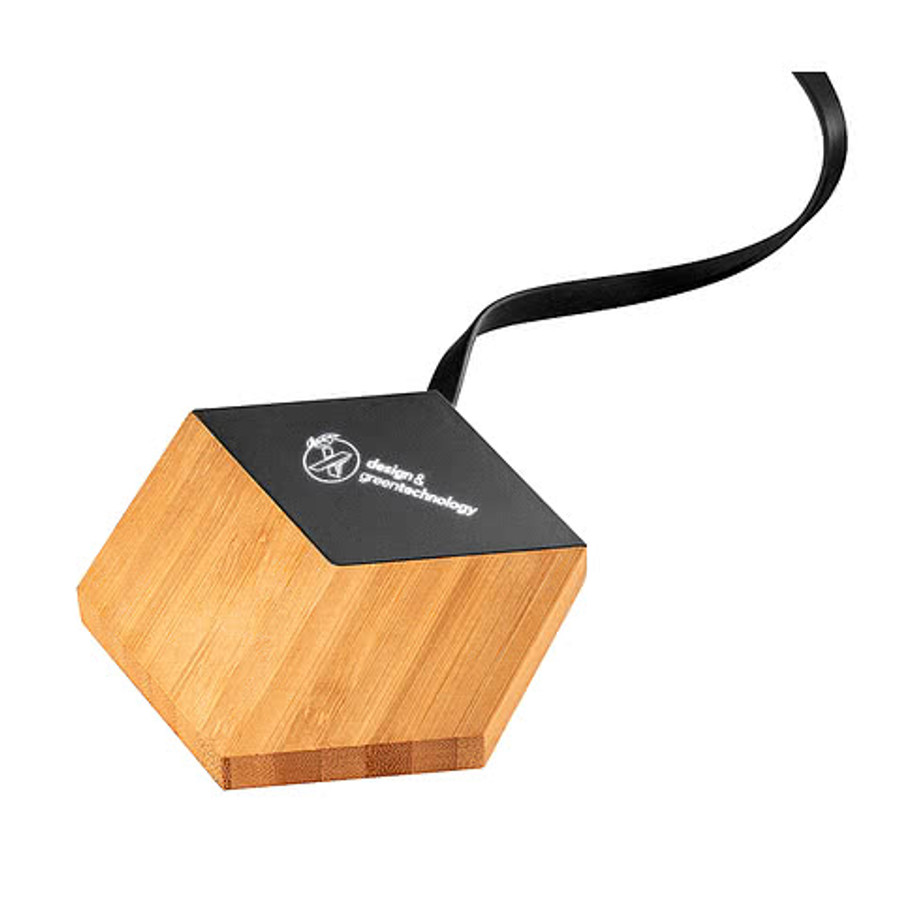 Laser Engraved SCX Innovative Design Bamboo 10W Hexa Wireless Charger in Bamboo
