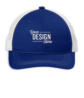 Port Authority Unstructured Snapback Trucker Hat - Color: Patriot Blue / White