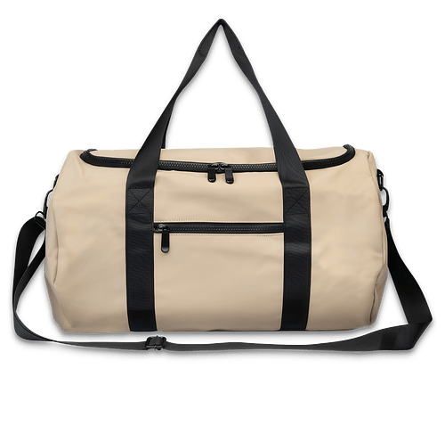 Hudson Recycled Leatherette Duffel Bag in BEIGE
