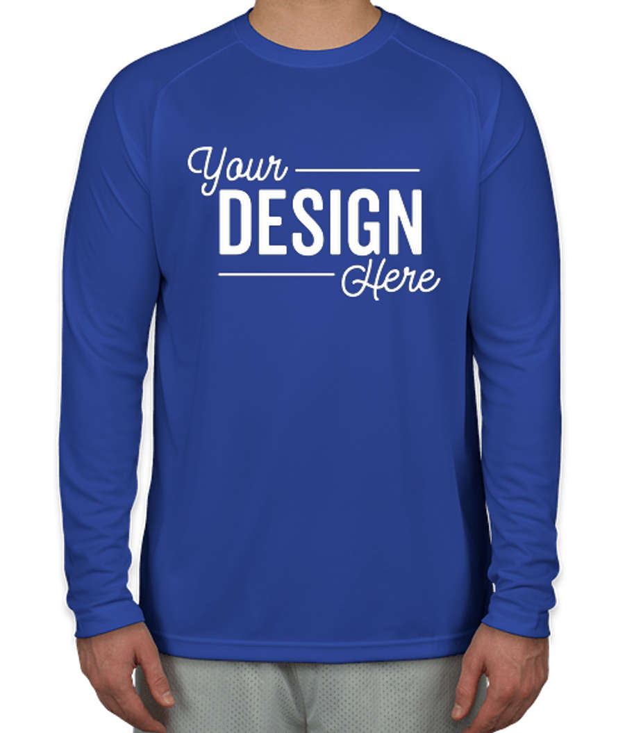 Sport-Tek Long Sleeve Raglan Performance Shirt in True Royal