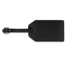 Debossed Grand Central Leather Luggage Tag - Color: Black