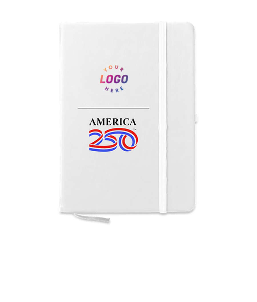 Full Color America250™ Medium Hard Cover Notebook in FSC RECYCLED WHITE