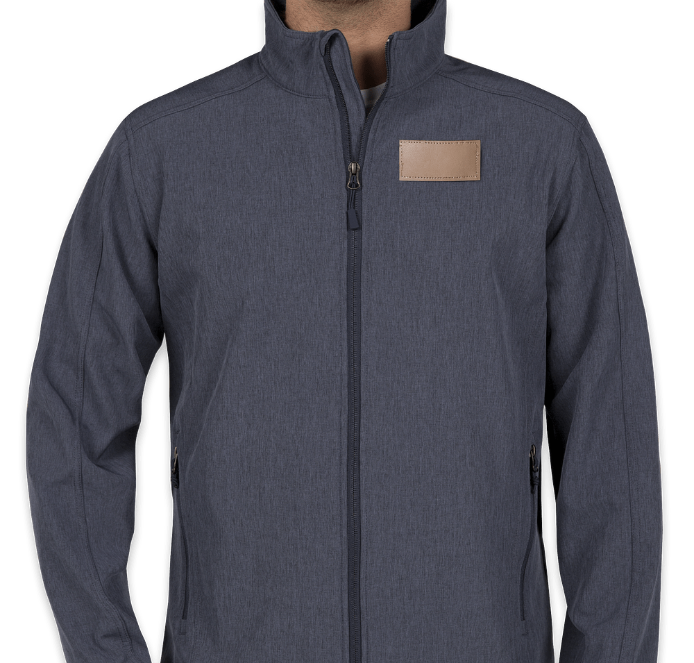 Port Authority Core Fleece Lined Soft Shell Jacket  - Faux Leather Patch-default