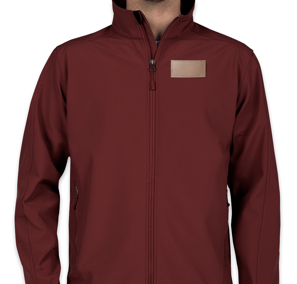 Port Authority Core Fleece Lined Soft Shell Jacket  - Faux Leather Patch-default