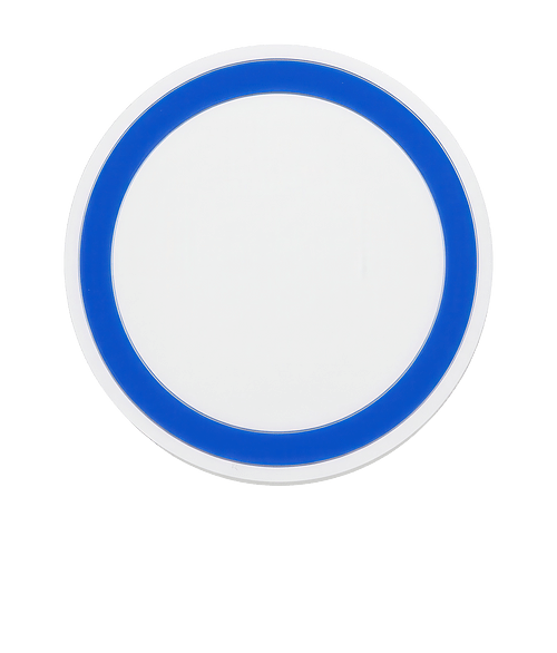 Power Disc 15W Wireless Charging Pad in White w/Blue Accent