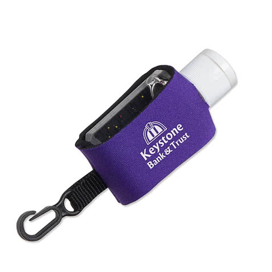 Full Color Cozy Clip 1 oz. Moisture Bead Hand Sanitizer in Red