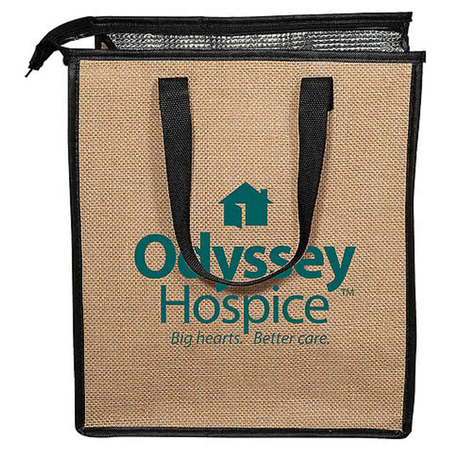 Jute 20 Can Cooler Tote Bag
