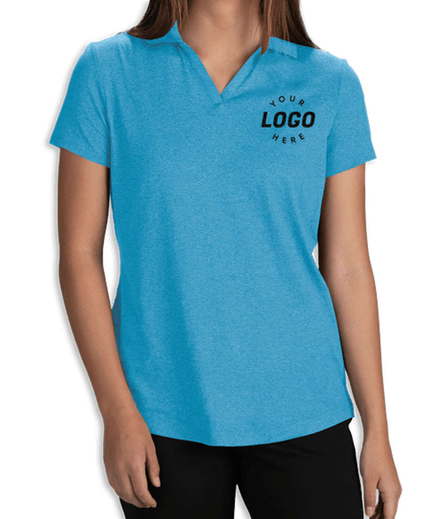 Edwards Women's Point Grey Snag Resistant Performance Polo in Marina Blue Heather