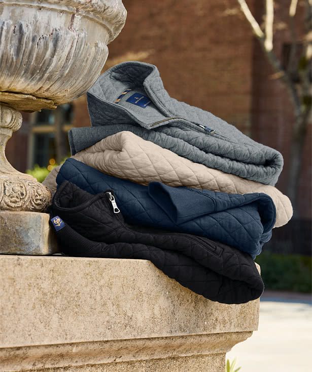 Custom Brooks Brothers Diamond Quilt Quarter Zip Sweatshirt