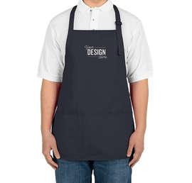 Port Authority Stain Release Medium Length Apron - Embroidered - Color: Navy