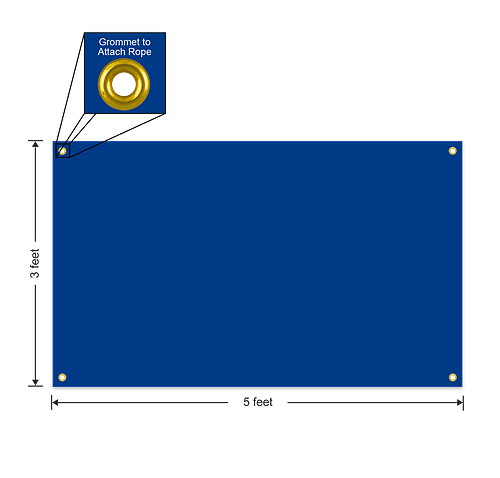 Full Color 5' x 3' Vinyl Banner - Color: Royal Blue