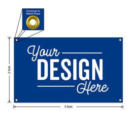 Full Color 5' x 3' Vinyl Banner - Color: Royal Blue