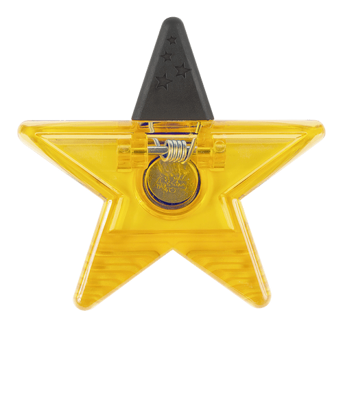 Recycled Star Shape Magnetic Memo Clip in TRANSLUCENT YELLOW