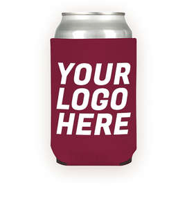 Foldable Neoprene Can Cooler - Color: Maroon