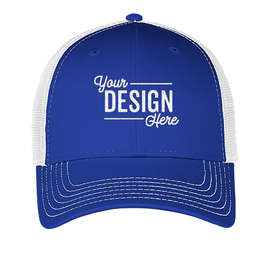 Otto Cap Low Profile Two-Tone Trucker Hat - Color: Royal / Royal / White