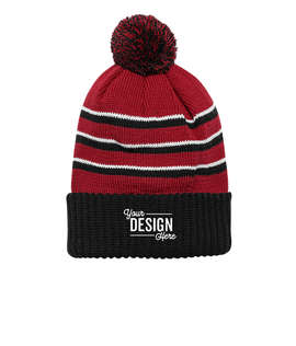 Richardson Stripe Cuffed Beanie - Color: Red / Black / White