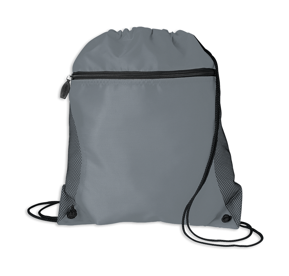 Full Color Lightweight Zippered Drawstring Bag-default