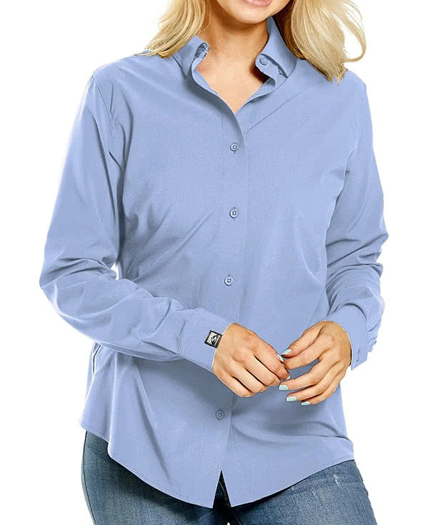 Storm Creek Women's Influencer Wrinkle-Free Long Sleeve Dress Shirt - Printed