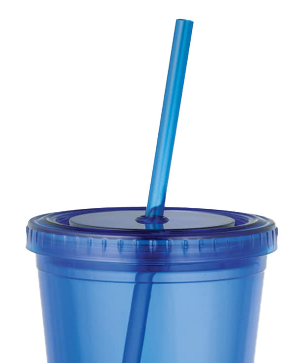 Full Color 18 oz. Acrylic Insulated Tumbler with Straw