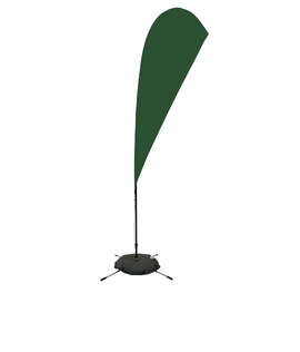 Full Color 8’ Streamline Teardrop Flag with Cross Base - Color: Forest Green