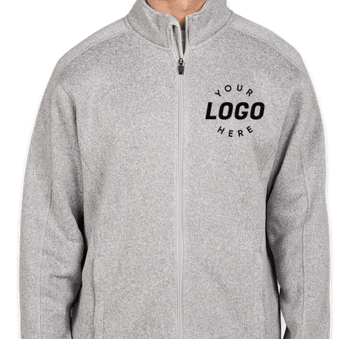 Devon Jones Dg793 Men s Bristol Full Zip Sweater Fleece Jacket Grey Heather XL