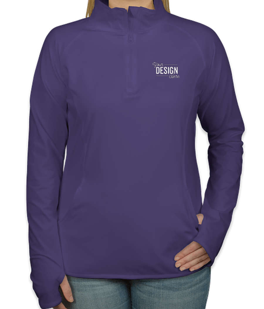 Sport-Tek Women's Performance Quarter Zip Pullover in Iris Purple
