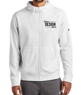 Nike Club Fleece Sleeve Swoosh Zip Hoodie - Color: White