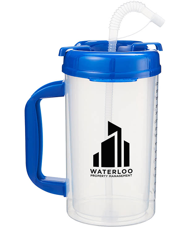 32 oz. Medical Tumbler with Straw and Measurements