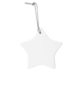 Star Ceramic Ornament - Color: White