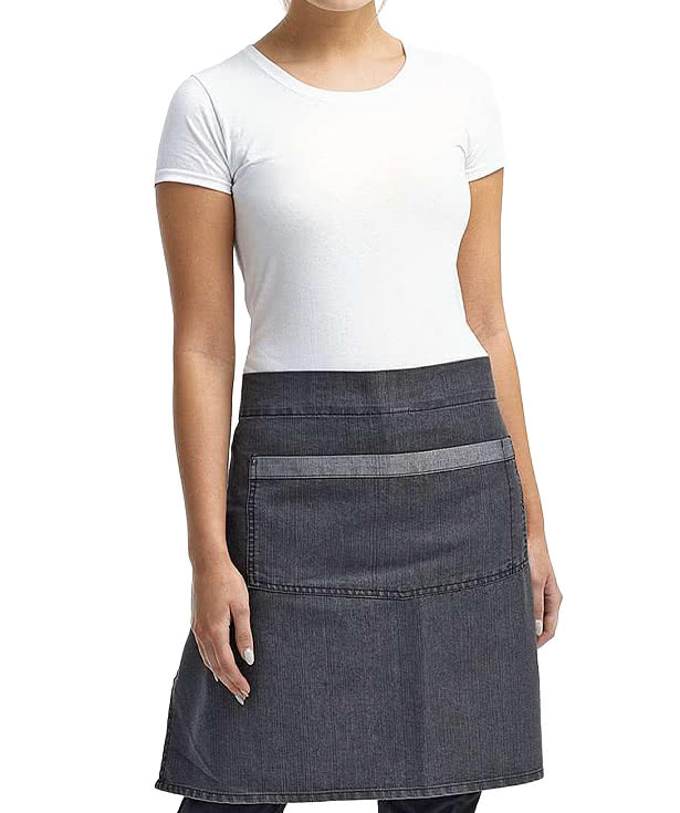 Artisan Collection Domain Contrast Denim Waist Apron - Printed