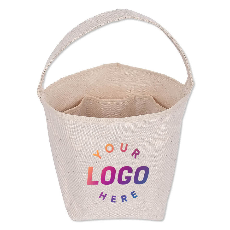 Garden 6-Pocket Reversible Cotton Canvas Tote Bag