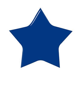 Full Color Star Laminated Plastic Lapel Pin - Color: Royal Blue