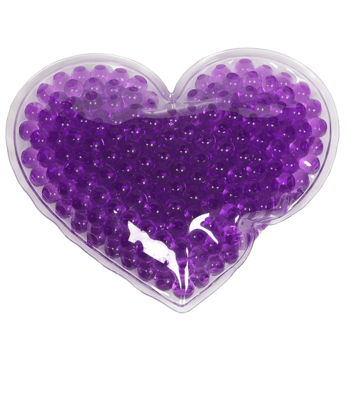 Large Heart Aqua Pearls Hot/Cold Pack in Purple