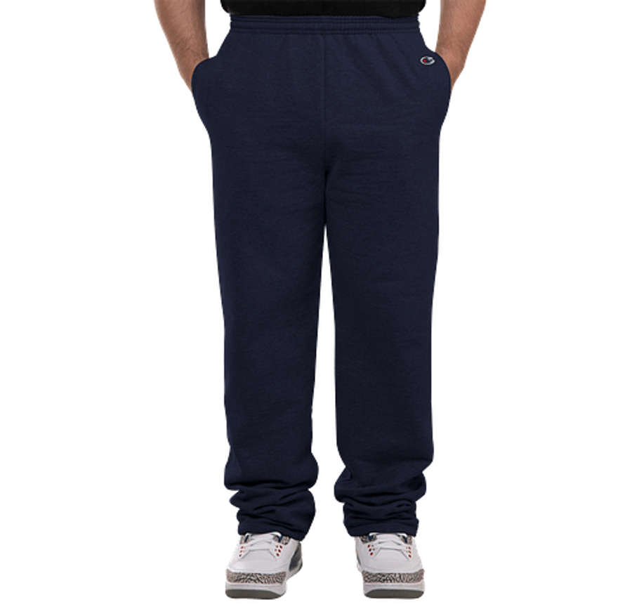 Champion Powerblend Midweight Open Bottom Sweatpants in Navy