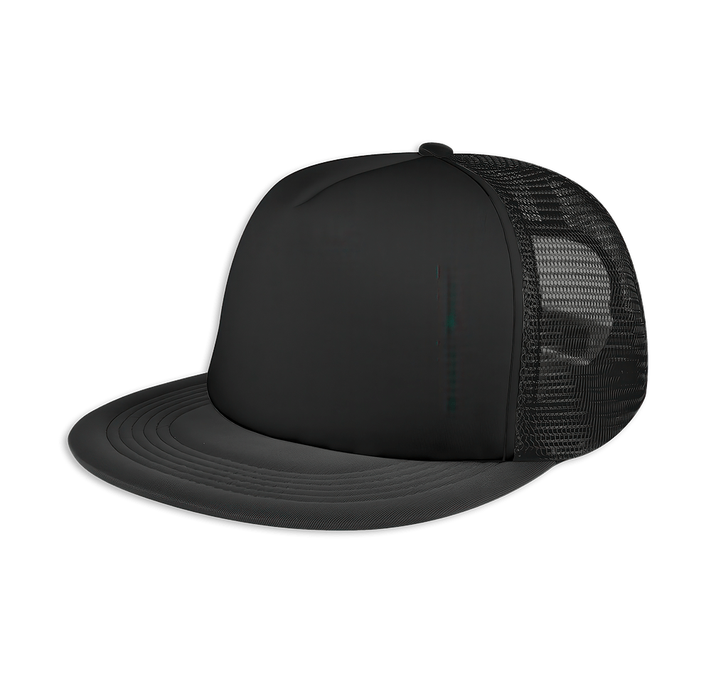 Five-Panel Flat Bill Trucker Hat-default