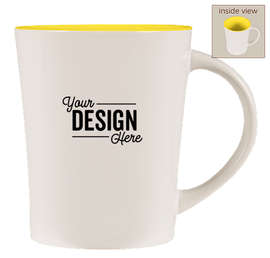 14 oz. Ceramic Two-Tone Citrus Mug - Color: White / Yellow
