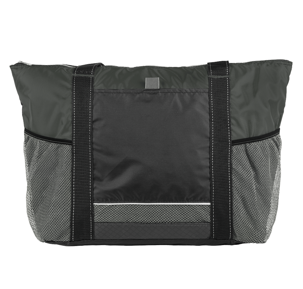 Colorblock Zippered Insulated 24 Can Cooler Tote Bag-default