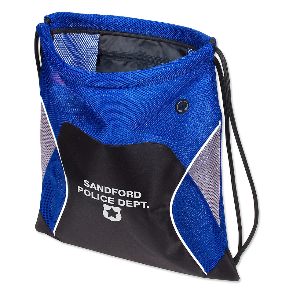 Jumbo Globetrotter Mesh Fabric Drawstring Bag
