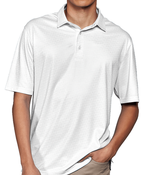Greg Norman Microlux Cart Print UPF 50 Performance Polo in White